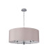 Banyan 5 Light Multi Arm Pendant E14 Polished Chrome With 60cm x 22cm Faux Silk Shade Grey/White Laminate-4