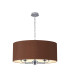 Banyan 5 Light Multi Arm Pendant E14 Polished Chrome With 60cm x 22cm Dual Faux Silk Shade Raw Cocoa/Grecian Bronze-1