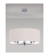 Banyan 5 Light Multi Arm Pendant E14 Polished Chrome With 60cm x 22cm Dual Faux Silk Shade Nude Beige/Moonlight-11