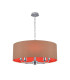 Banyan 5 Light Multi Arm Pendant E14 Polished Chrome With 60cm x 22cm Dual Faux Silk Shade Antique Gold/Ruby-1
