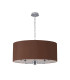 Banyan 5 Light Multi Arm Pendant E14 Polished Chrome With 60cm x 22cm Dual Faux Silk Shade Raw Cocoa/Grecian Bronze-4