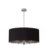 Banyan 5 Light Multi Arm Pendant E14 Polished Chrome With 60cm x 22cm Dual Faux Silk Shade Black/Green Olive-4