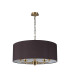 Banyan 5 Light Multi Arm Pendant E14 Antique Brass With 60cm x 22cm Faux Silk Shade Black/White Laminate-4