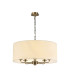 Banyan 5 Light Multi Arm Pendant E14 Antique Brass With 60cm x 22cm Faux Silk Shade Ivory Pearl/White Laminate-1