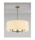 Banyan 5 Light Multi Arm Pendant E14 Antique Brass With 60cm x 22cm Faux Silk Shade Ivory Pearl/White Laminate-2