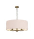 Banyan 5 Light Multi Arm Pendant E14 Antique Brass With 60cm x 22cm Dual Faux Silk Shade Nude Beige/Moonlight-1