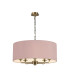 Banyan 5 Light Multi Arm Pendant E14 Antique Brass With 60cm x 22cm Dual Faux Silk Shade Taupe/Halo Gold-1