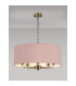 Banyan 5 Light Multi Arm Pendant E14 Antique Brass With 60cm x 22cm Dual Faux Silk Shade Taupe/Halo Gold-2