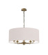 Banyan 5 Light Multi Arm Pendant E14 Antique Brass With 60cm x 22cm Dual Faux Silk Shade Nude Beige/Moonlight-4