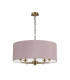 Banyan 5 Light Multi Arm Pendant E14 Antique Brass With 60cm x 22cm Dual Faux Silk Shade Taupe/Halo Gold-4
