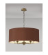 Banyan 5 Light Multi Arm Pendant E14 Antique Brass With 60cm x 22cm Dual Faux Silk Shade Raw Cocoa/Grecian Bronze-2