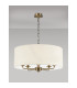 Banyan 5 Light Multi Arm Pendant E14 Antique Brass With 60cm x 22cm Faux Silk Shade Ivory Pearl/White Laminate-11