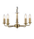 Banyan 5 Light Multi Arm Pendant E14 Antique Brass With 60cm x 22cm Dual Faux Silk Shade Taupe/Halo Gold-5