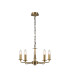 Banyan 5 Light Multi Arm Pendant E14 Antique Brass With 60cm x 22cm Dual Faux Silk Shade Taupe/Halo Gold-7