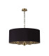 Banyan 5 Light Multi Arm Pendant E14 Antique Brass With 60cm x 22cm Dual Faux Silk Shade Black/Green Olive-4