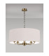 Banyan 5 Light Multi Arm Pendant E14 Antique Brass With 60cm x 22cm Dual Faux Silk Shade Nude Beige/Moonlight-11