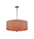 Banyan 5 Light Multi Arm Pendant E14 Antique Brass With 60cm x 22cm Dual Faux Silk Shade Antique Gold/Ruby-1