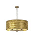 Banyan 5 Light Multi Arm Pendant E14 Antique Brass With 60cm x 22cm Gold Leaf With White Lining Shade-1