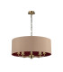 Banyan 5 Light Multi Arm Pendant E14 Antique Brass With 60cm x 22cm Dual Faux Silk Shade Antique Gold/Ruby-4
