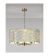 Banyan 5 Light Multi Arm Pendant E14 Antique Brass With 60cm x 22cm Silver Leaf With White Lining Shade-2