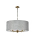 Banyan 5 Light Multi Arm Pendant E14 Antique Brass With 60cm x 22cm Silver Leaf With White Lining Shade-4