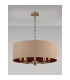 Banyan 5 Light Multi Arm Pendant E14 Antique Brass With 60cm x 22cm Dual Faux Silk Shade Antique Gold/Ruby-11