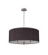 Banyan 5 Light Multi Arm Pendant E14 Satin Nickel With 60cm x 22cm Faux Silk Shade Black/White Laminate-4