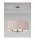 Banyan 5 Light Multi Arm Pendant E14 Satin Nickel With 60cm x 22cm Faux Silk Shade Grey/White Laminate-2