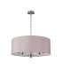 Banyan 5 Light Multi Arm Pendant E14 Satin Nickel With 60cm x 22cm Faux Silk Shade Grey/White Laminate-4
