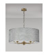 Banyan 5 Light Multi Arm Pendant E14 Antique Brass With 60cm x 22cm Silver Leaf With White Lining Shade-11