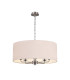 Banyan 5 Light Multi Arm Pendant E14 Satin Nickel With 60cm x 22cm Dual Faux Silk Shade Nude Beige/Moonlight-1