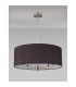 Banyan 5 Light Multi Arm Pendant E14 Satin Nickel With 60cm x 22cm Faux Silk Shade Black/White Laminate-11