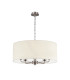 Banyan 5 Light Multi Arm Pendant E14 Satin Nickel With 60cm x 22cm Faux Silk Shade Ivory Pearl/White Laminate-4