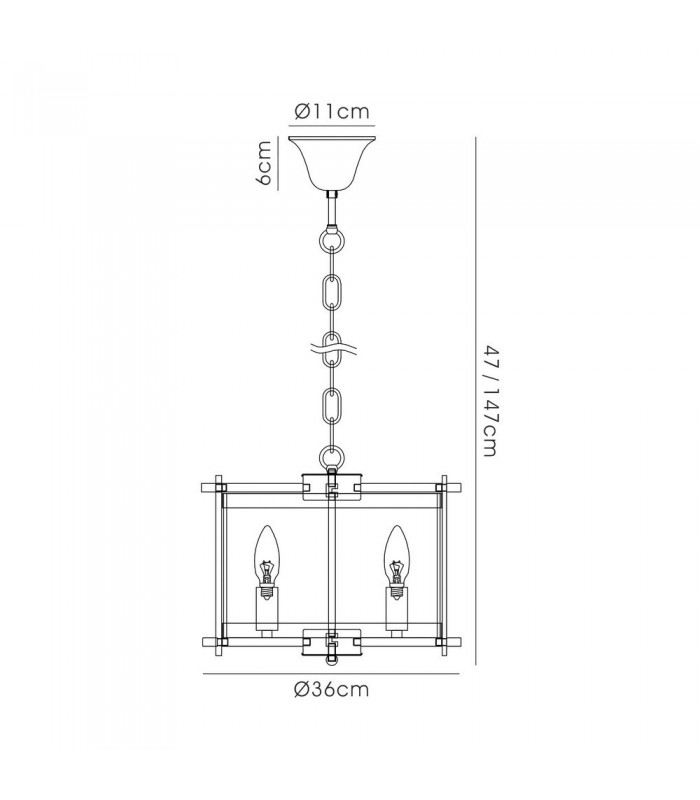 Cylindrical Ceiling Pendant 3 Light E14 Polished Chrome, Clear Glass - 3