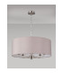 Banyan 5 Light Multi Arm Pendant E14 Satin Nickel With 60cm x 22cm Faux Silk Shade Grey/White Laminate-11