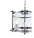 Cylindrical Ceiling Pendant 3 Light E14 Polished Chrome, Clear Glass - 5