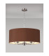 Banyan 5 Light Multi Arm Pendant E14 Satin Nickel With 60cm x 22cm Dual Faux Silk Shade Raw Cocoa/Grecian Bronze-2
