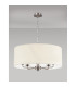 Banyan 5 Light Multi Arm Pendant E14 Satin Nickel With 60cm x 22cm Faux Silk Shade Ivory Pearl/White Laminate-11
