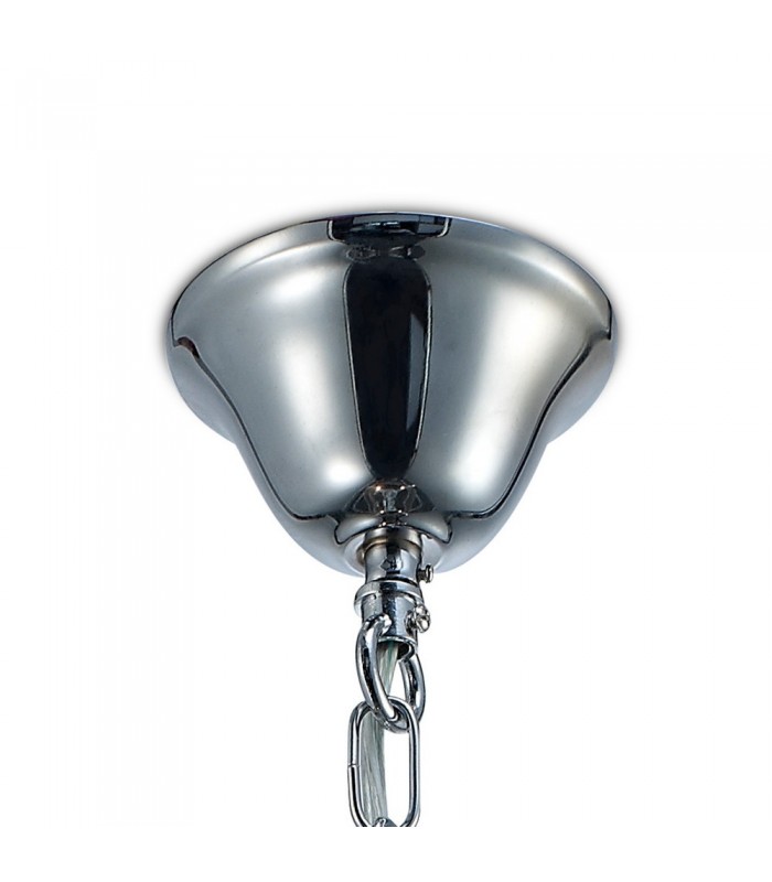 Cylindrical Ceiling Pendant 3 Light E14 Polished Chrome, Clear Glass - 6