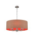 Banyan 5 Light Multi Arm Pendant E14 Satin Nickel With 60cm x 22cm Dual Faux Silk Shade Antique Gold/Ruby-1