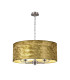 Banyan 5 Light Multi Arm Pendant E14 Satin Nickel With 60cm x 22cm Gold Leaf With White Lining Shade-1