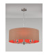 Banyan 5 Light Multi Arm Pendant E14 Satin Nickel With 60cm x 22cm Dual Faux Silk Shade Antique Gold/Ruby-2