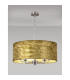 Banyan 5 Light Multi Arm Pendant E14 Satin Nickel With 60cm x 22cm Gold Leaf With White Lining Shade-2