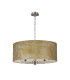 Banyan 5 Light Multi Arm Pendant E14 Satin Nickel With 60cm x 22cm Gold Leaf With White Lining Shade-4