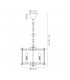 Cylindrical Ceiling Pendant 3 Light E14 Antique Brass, Amber Glass - 3