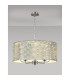 Banyan 5 Light Multi Arm Pendant E14 Satin Nickel With 60cm x 22cm Silver Leaf With White Lining Shade-2