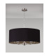 Banyan 5 Light Multi Arm Pendant E14 Satin Nickel With 60cm x 22cm Dual Faux Silk Shade Black/Green Olive-11