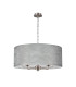 Banyan 5 Light Multi Arm Pendant E14 Satin Nickel With 60cm x 22cm Silver Leaf With White Lining Shade-4