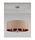 Banyan 5 Light Multi Arm Pendant E14 Satin Nickel With 60cm x 22cm Dual Faux Silk Shade Antique Gold/Ruby-11