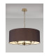 Banyan 5 Light Multi Arm Pendant With 60cm x 22cm Faux Silk Fabric Shade Champagne Gold/Black-2